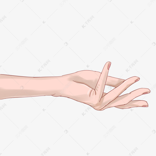 手指交叉仿真唯美卡通写实