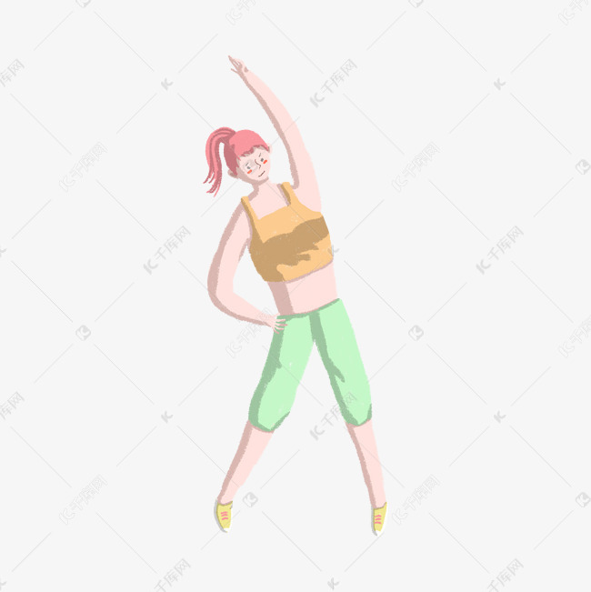 运动健身侧弯腰女生PNG女生贫初中乳图片