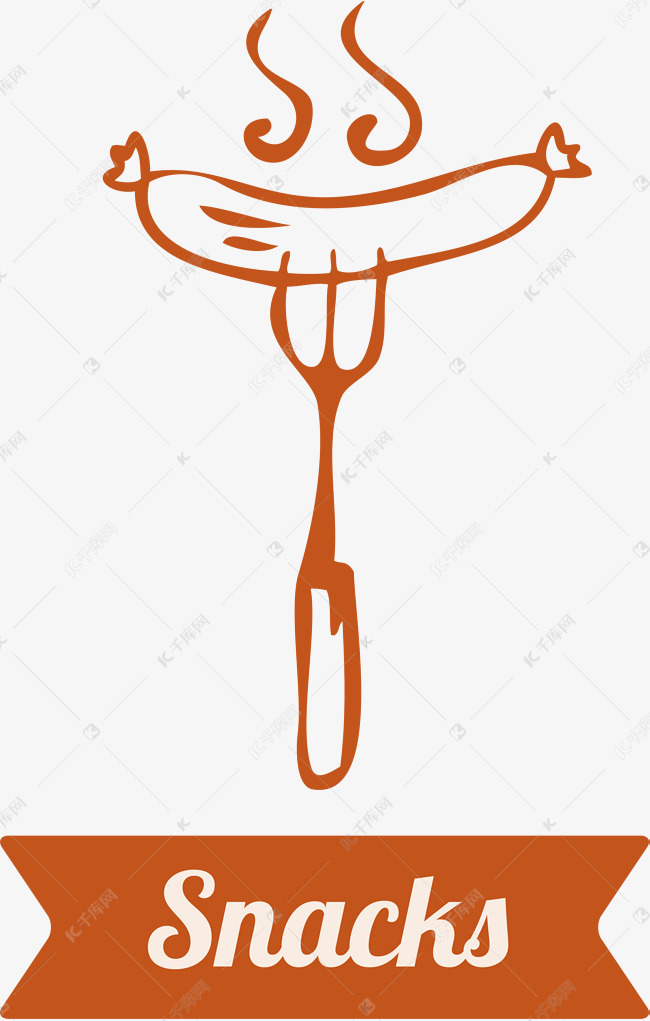 不规则图形美食烤肠图标装饰素材