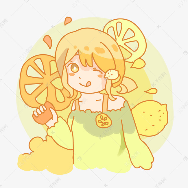 柠檬苏打活泼少女