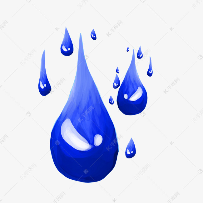 水滴纯净水珠蓝色透明液体