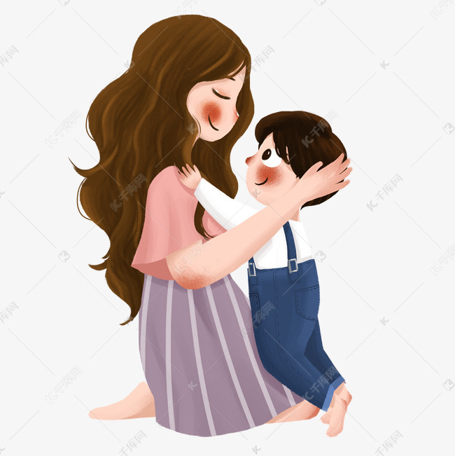 一个拥抱孩子的妇女