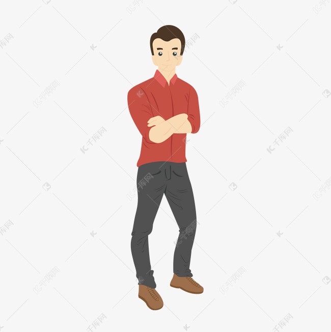 抱胸姿势男孩