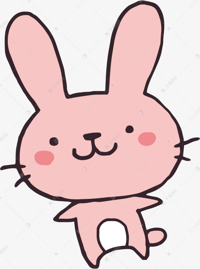 矢量图水彩粉色兔子的素材免抠矢量图水彩卡通手绘动物粉色