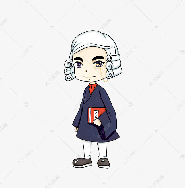 手绘插画q板律师