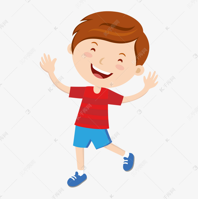穿着运动服欢呼的可爱小男孩