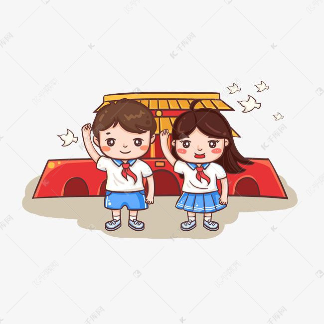 建军节少先队员天安门广场敬礼插画