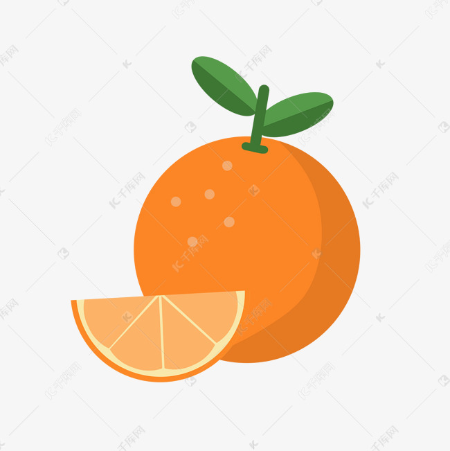 黄色橙子卡通图装饰