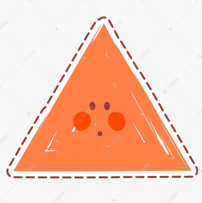 黄色三角形图形标签设计素材