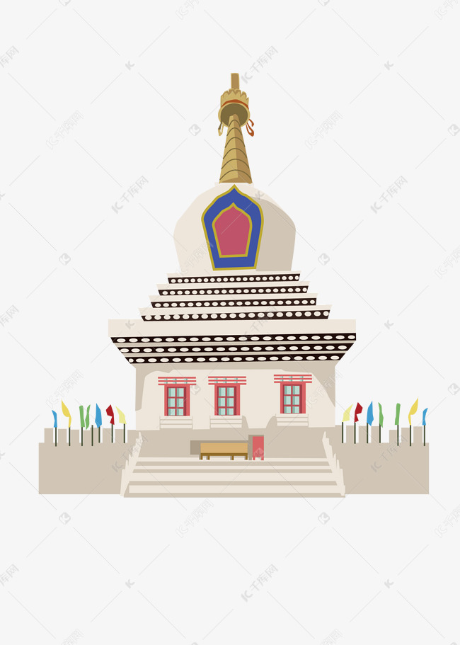 地标建筑呼和浩特插画