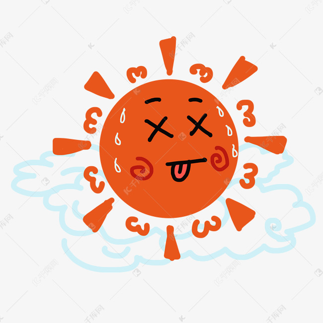 卡通火辣辣的太阳免扣图