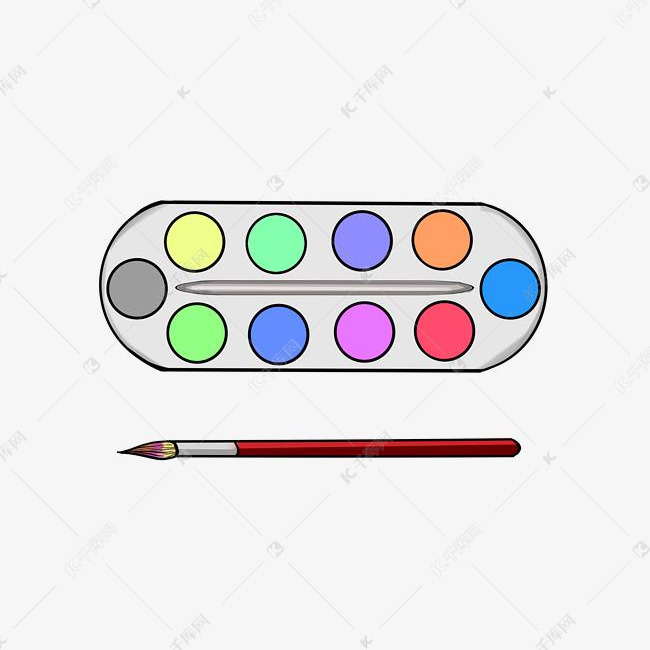 手绘绘画工具插画