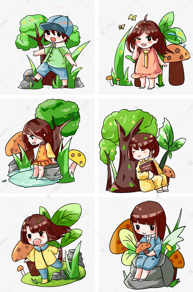 春天人物插画合集