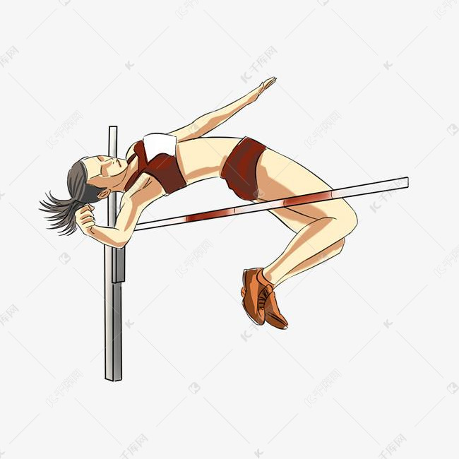 跳高健身的小女孩