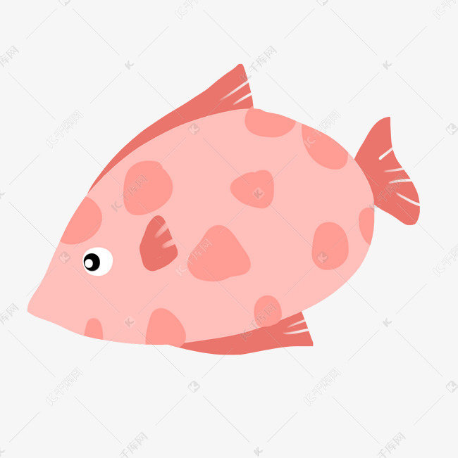 鱼可爱装饰彩色海洋粉色生物
