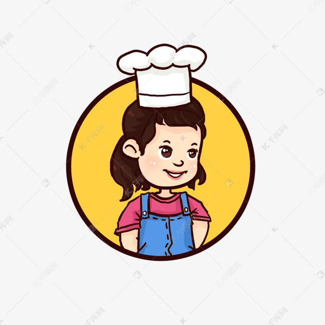小女孩可爱小厨师背带裤q版卡通