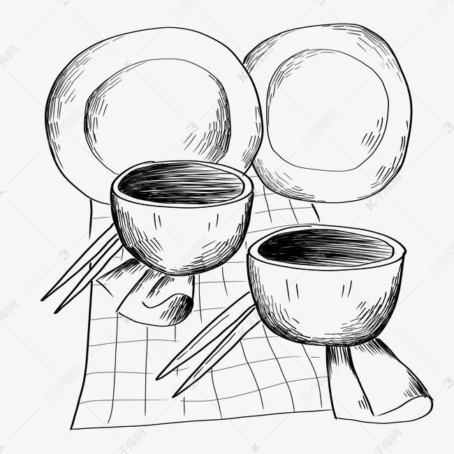 摆放整齐的餐具