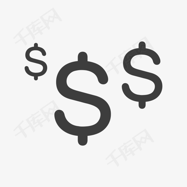 矢量黑色钱美金标志素材图片免费下载_