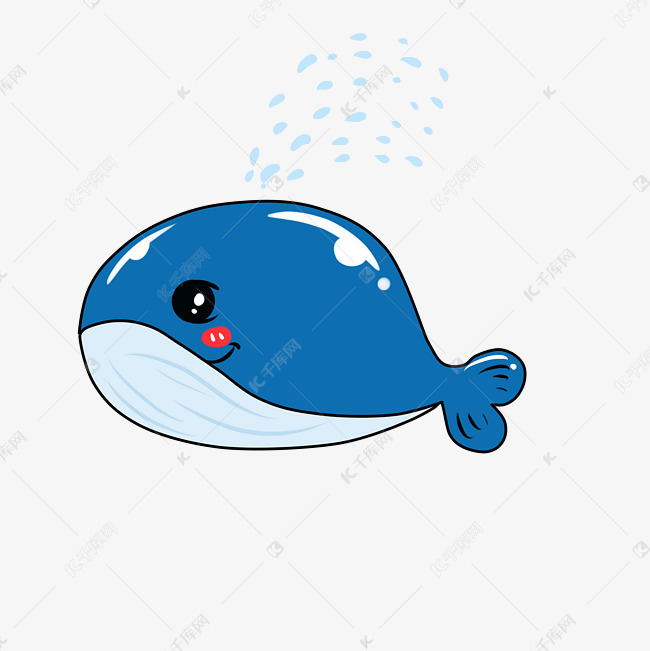 卡通动物可爱蓝色鲸鱼