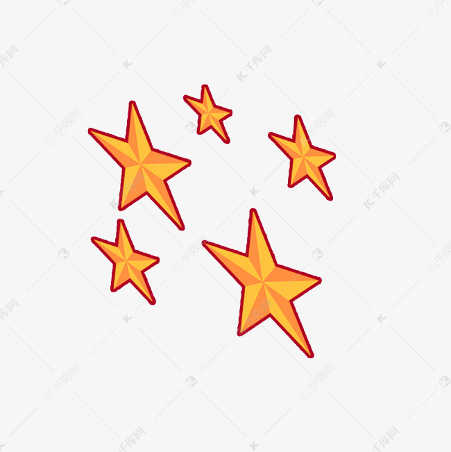 五角星卡通png素材