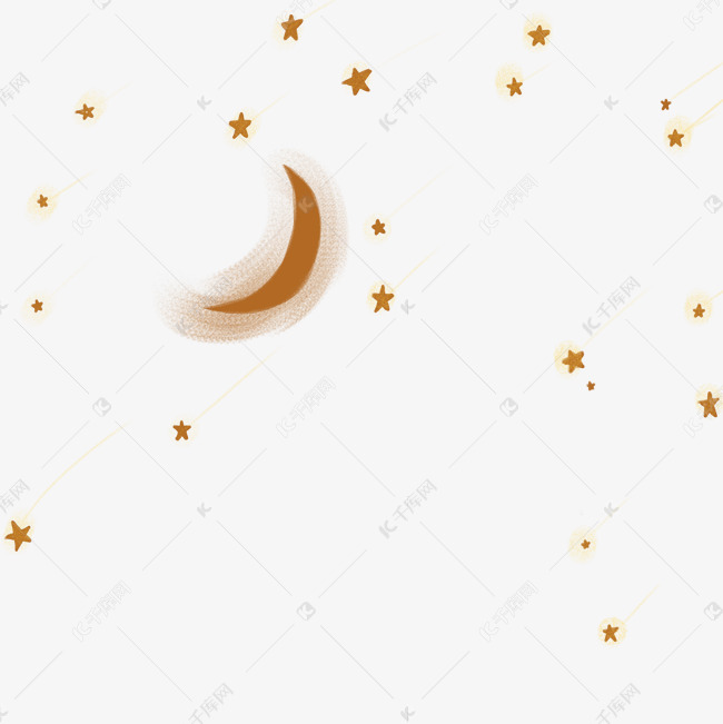 月亮和星星卡通png素材图片免费下载_高清psd_千库网
