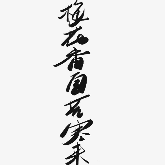 梅花香自苦寒来艺术字