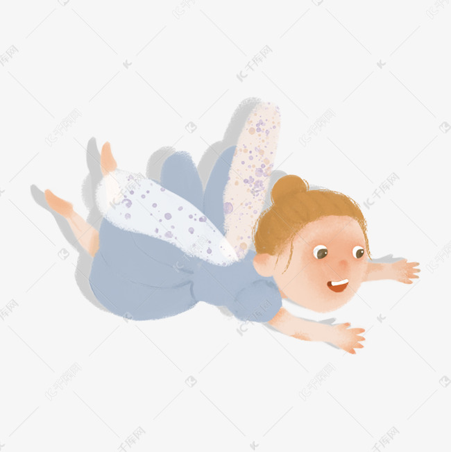 飞翔的小天使卡通png素材