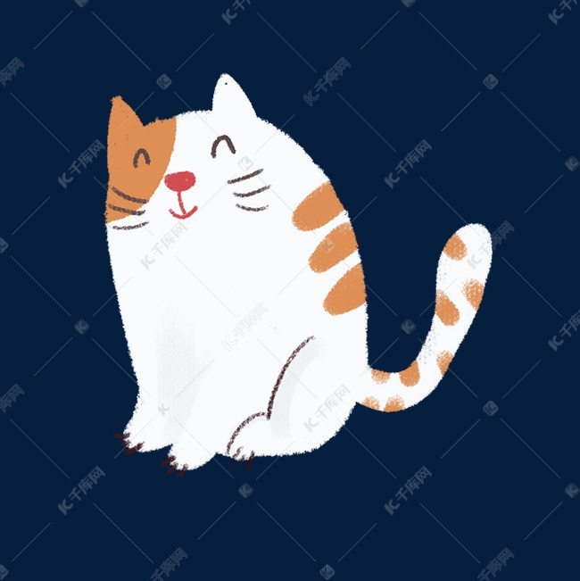 可爱微笑猫咪卡通png素材