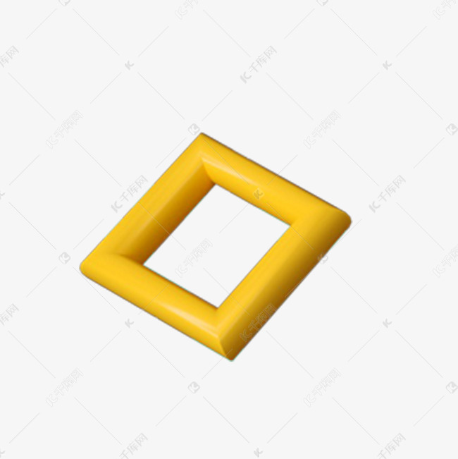 黄色立体框架免抠图