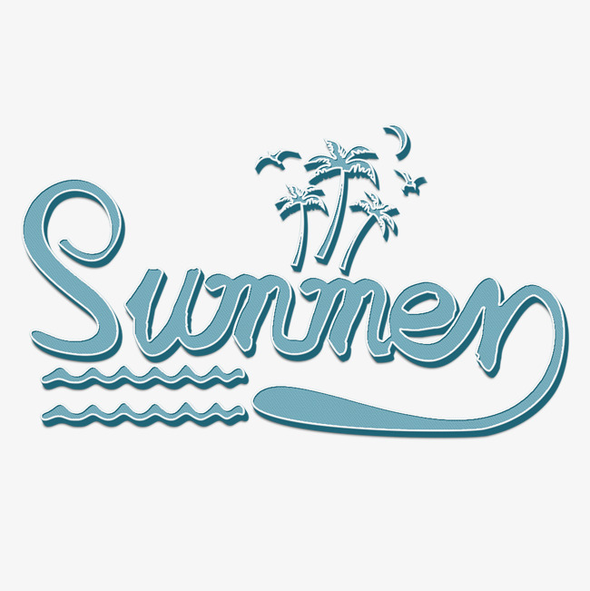 summer 设计,summer logo summer蓝色立体字_艺术字设计_千库网