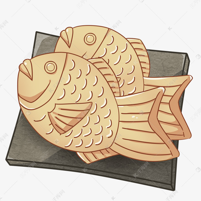 日本文化鲷鱼烧插画