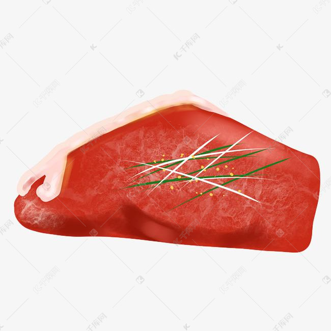 食材瘦肉卡通插画