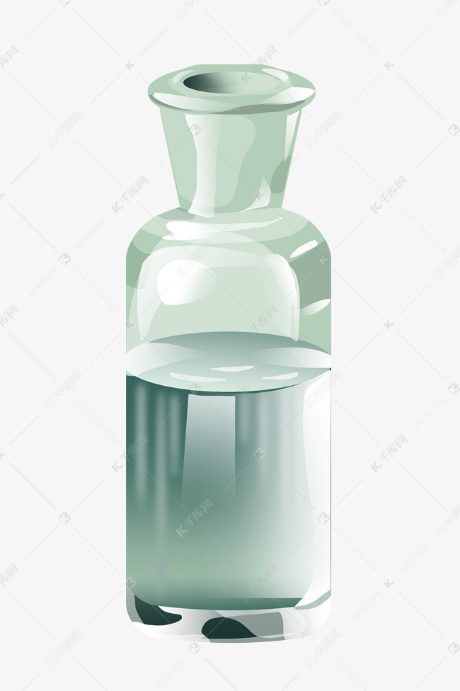 开水玻璃瓶子插画