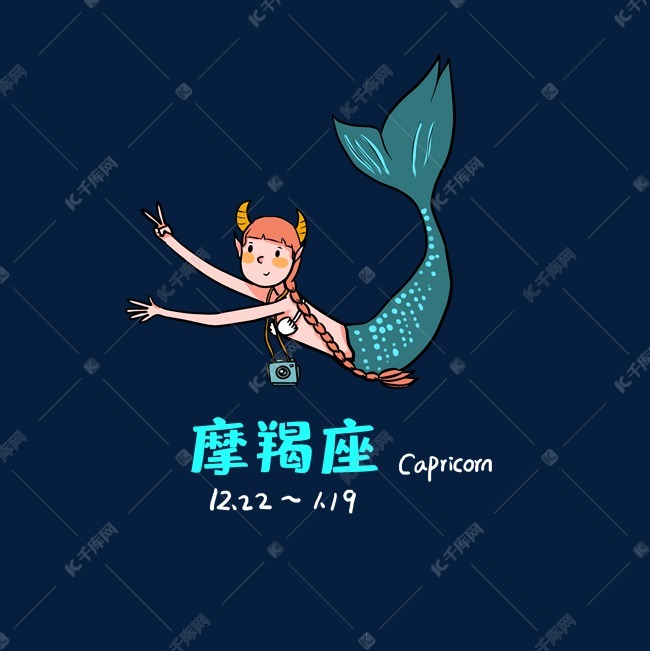 创意十二星座摩羯座图案卡通png双子座解锁视频形象图片