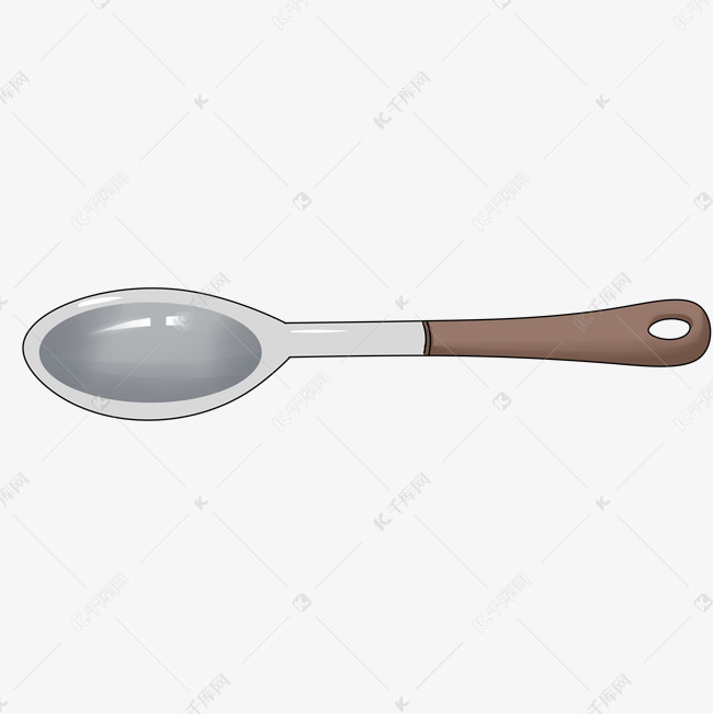 塑料勺子卡通插画