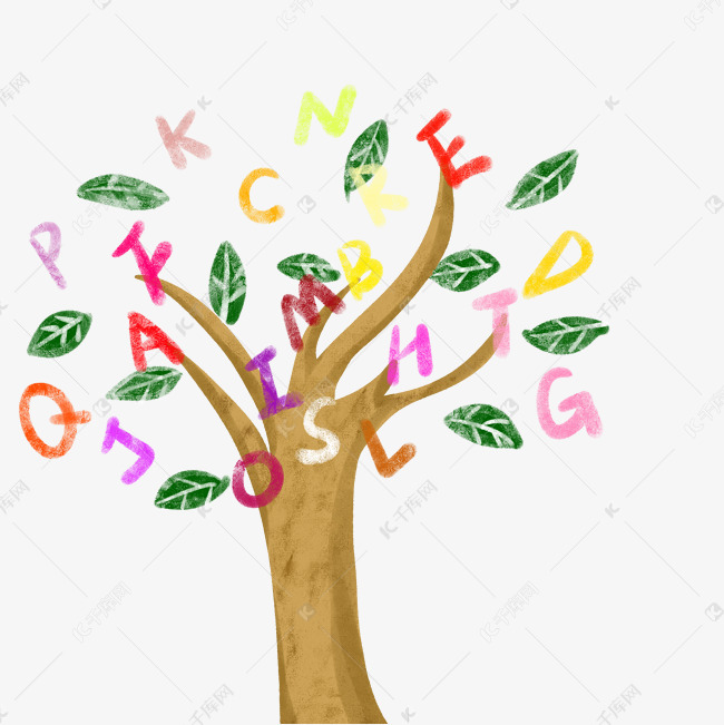 英文字母创意树插图