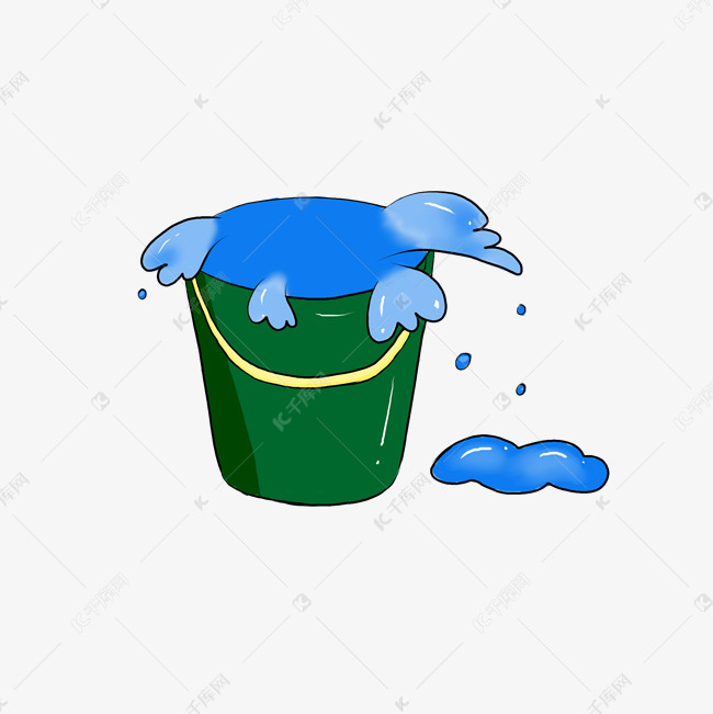 装满水的绿色水桶