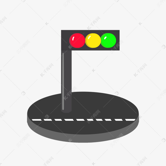 十字路口红绿灯插图