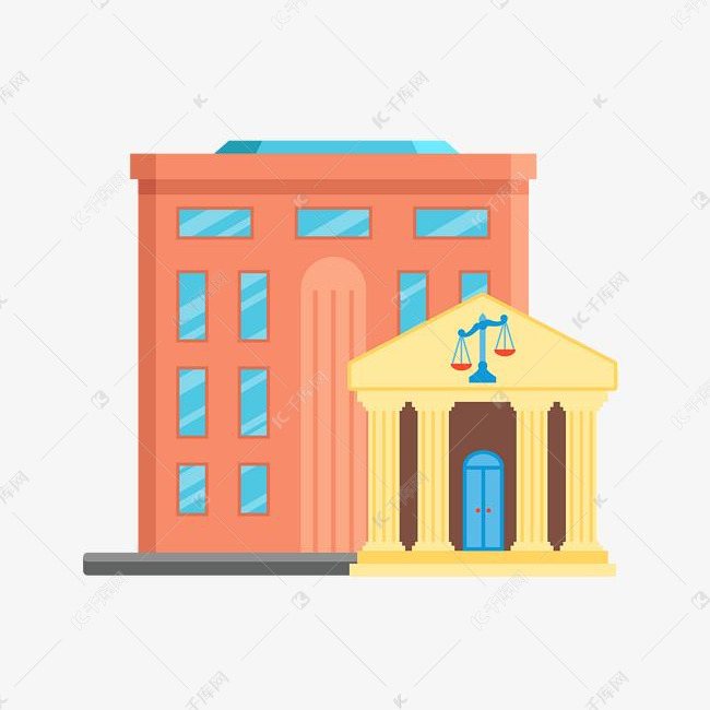 红色法院建筑物插图