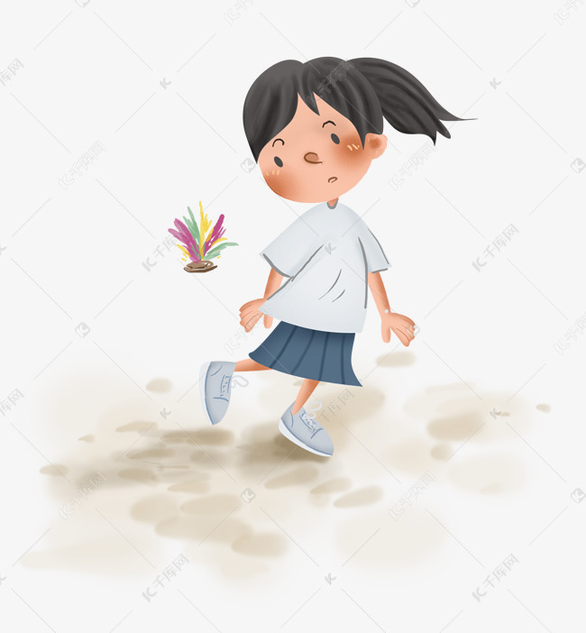 回忆童年踢毽子的女孩素材图片免费下载-千库网