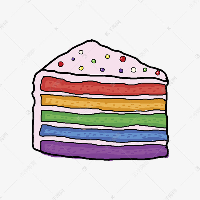 彩色切块生日蛋糕
