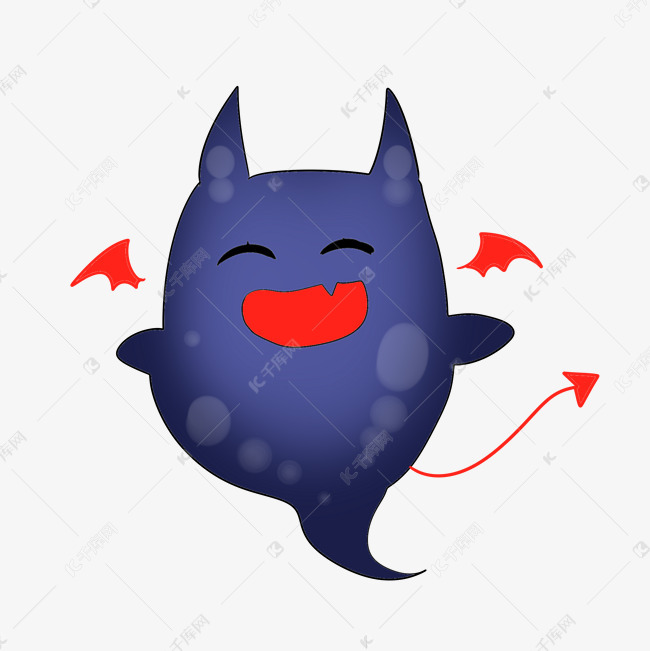 恶魔笑脸装饰插画