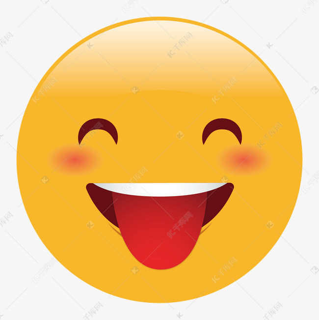 吐舌眯眼表情插画