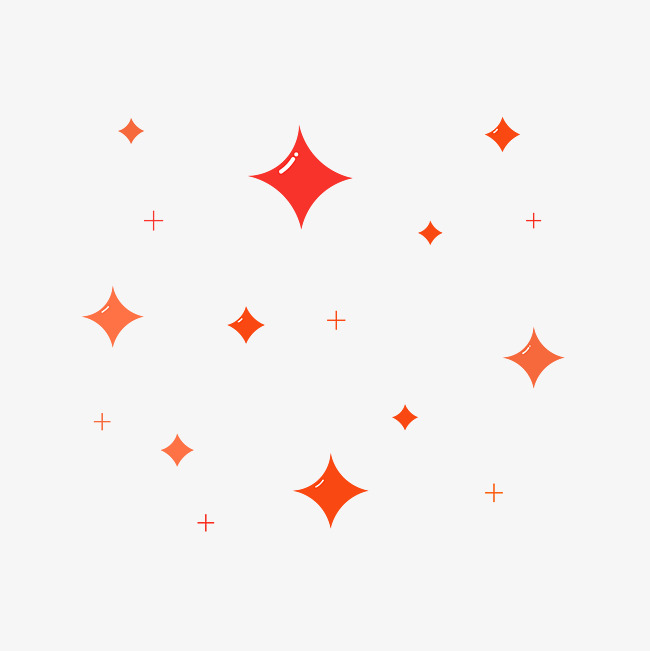 红色四角星星的素材免抠