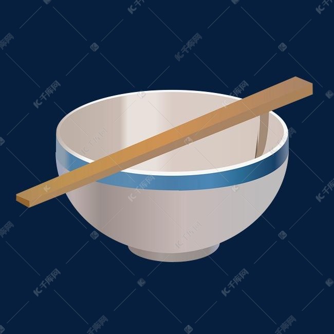 一副碗筷餐具插图