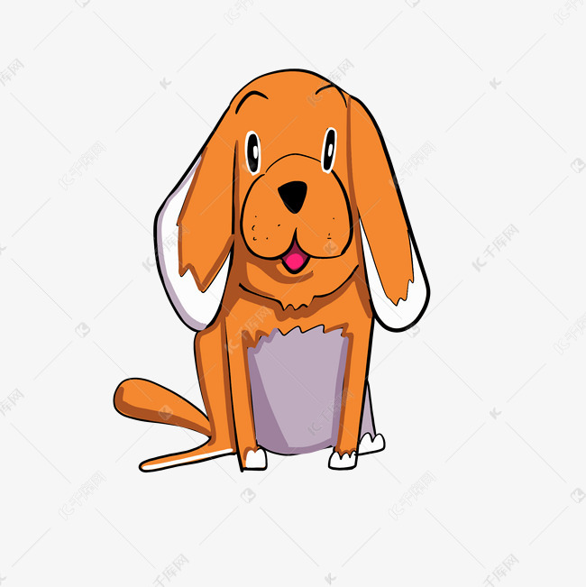 可爱的黄色小狗插画素材图片免费下载_高清psd_千库网