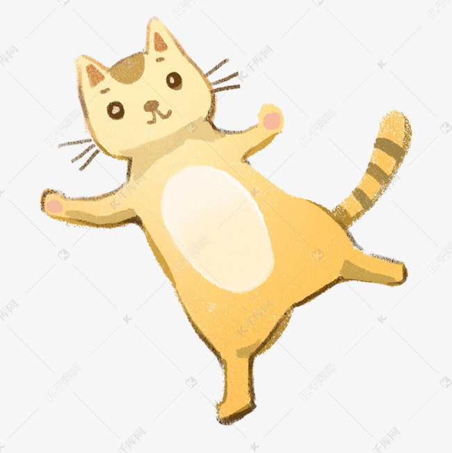 摊着的小猫卡通png素材图片免费下载_高清psd_千库网