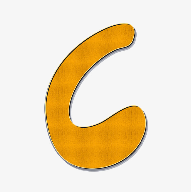 橙色手绘字母c_艺术字设计_千库网