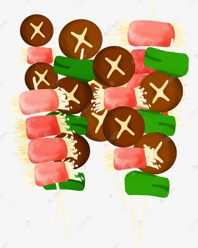 美味的蔬菜烧烤插画