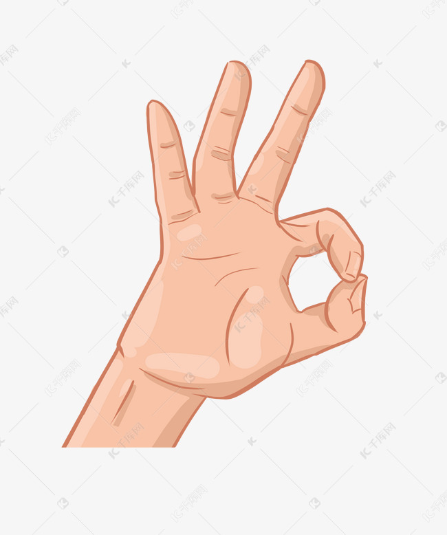 立体ok手势图案插图